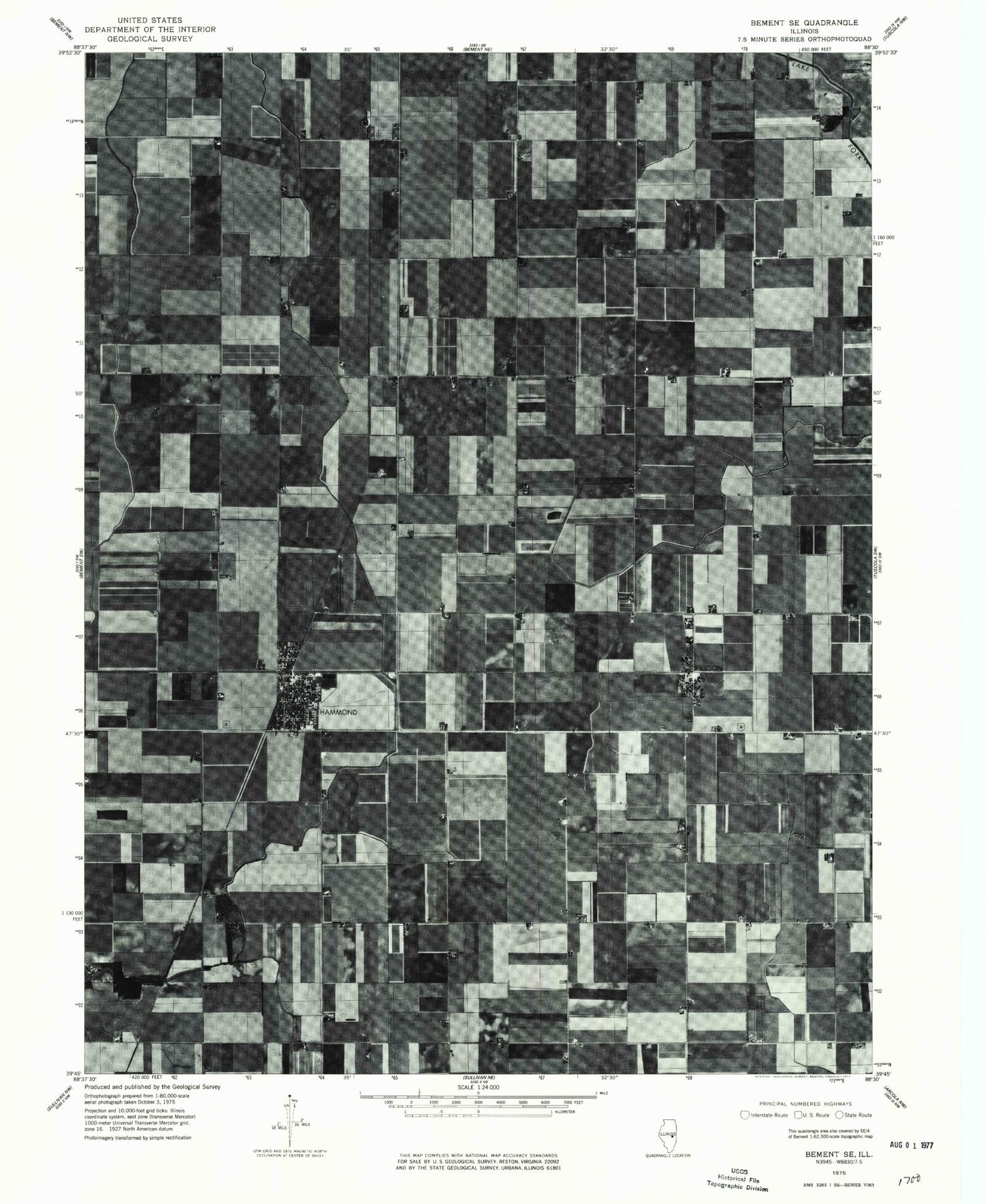 Classic USGS Hammond Illinois 7.5'x7.5' Topo Map Image