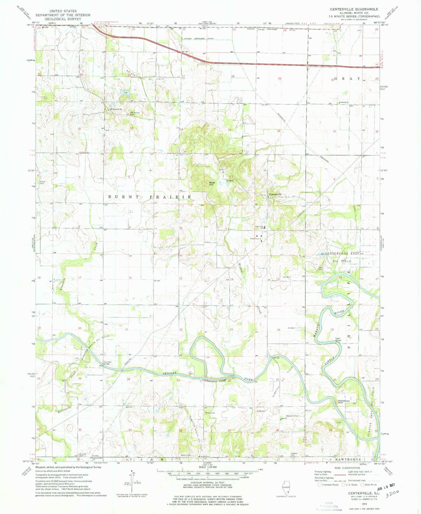 Classic USGS Centerville Illinois 7.5'x7.5' Topo Map Image