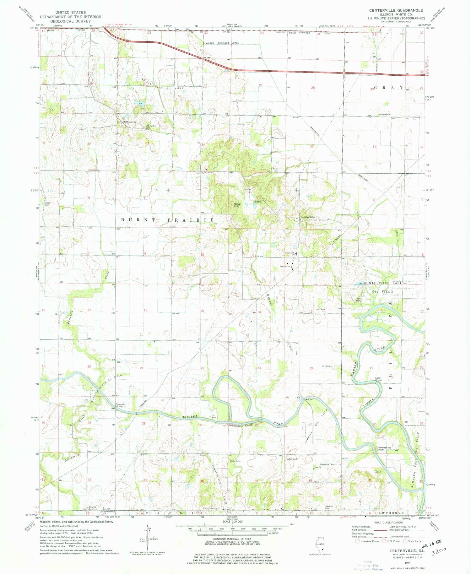 Classic USGS Centerville Illinois 7.5'x7.5' Topo Map Image