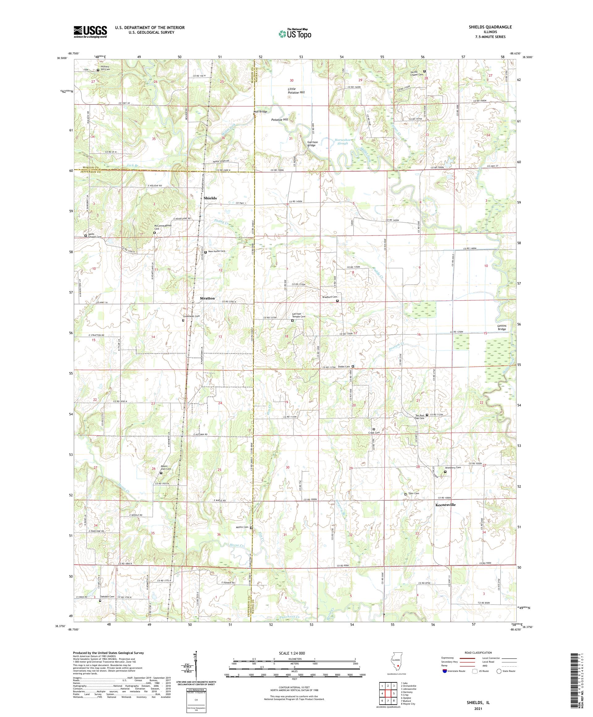 Shields Illinois Us Topo Map – Mytopo Map Store