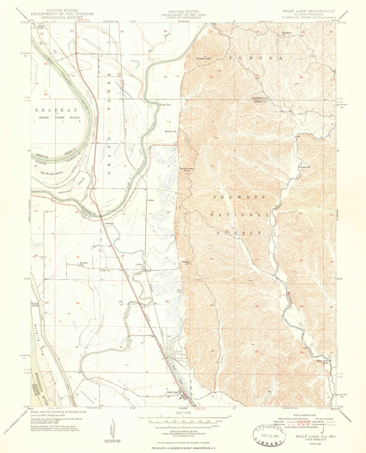 Classic USGS Wolf Lake Illinois 7.5'x7.5' Topo Map Image
