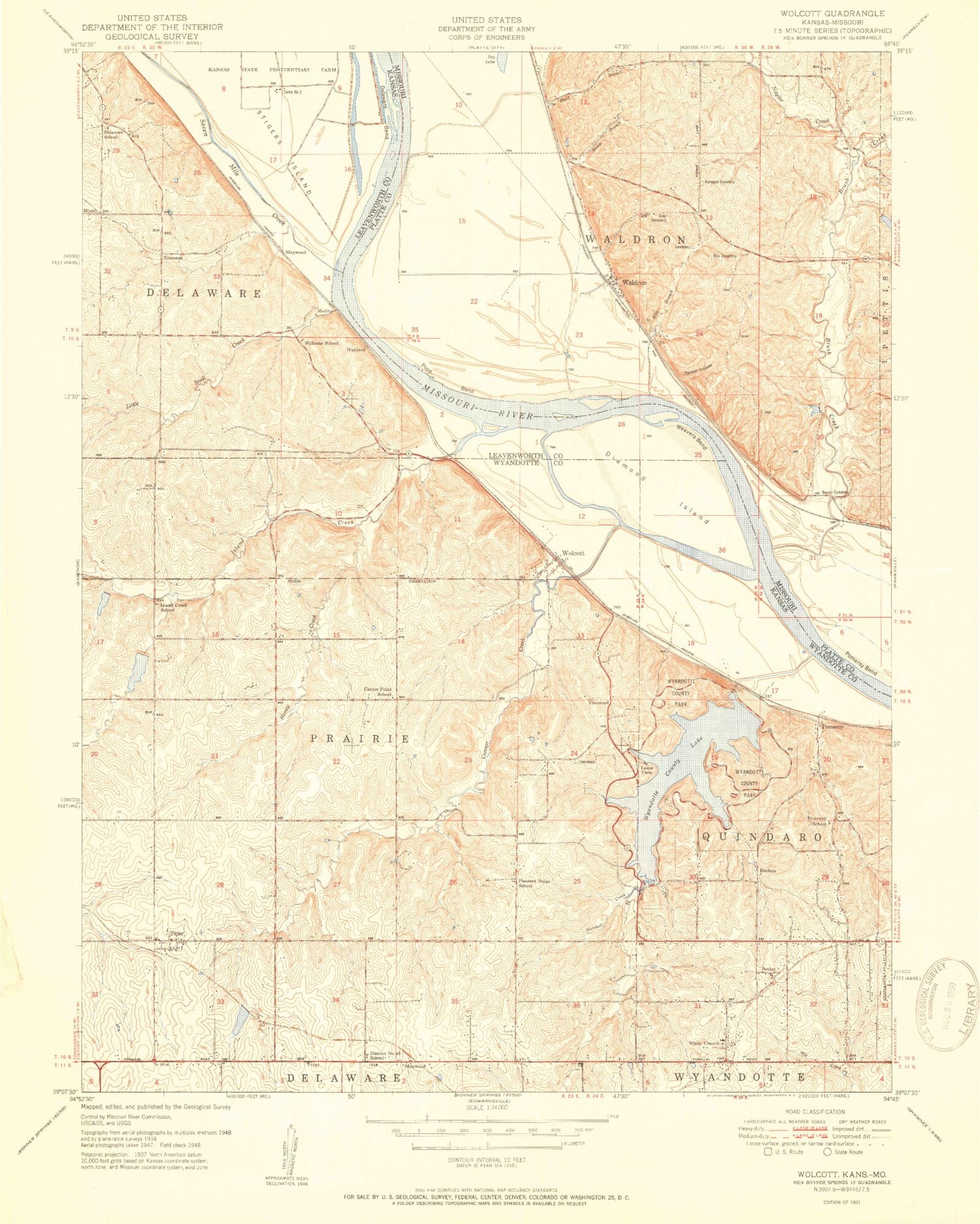 Classic USGS Wolcott Kansas 7.5'x7.5' Topo Map Image