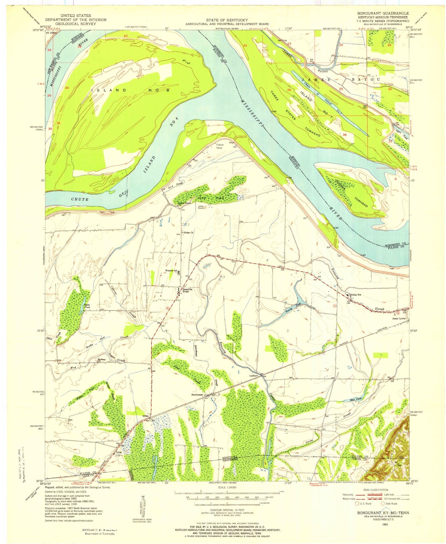 Classic USGS Bondurant Kentucky 7.5'x7.5' Topo Map Image