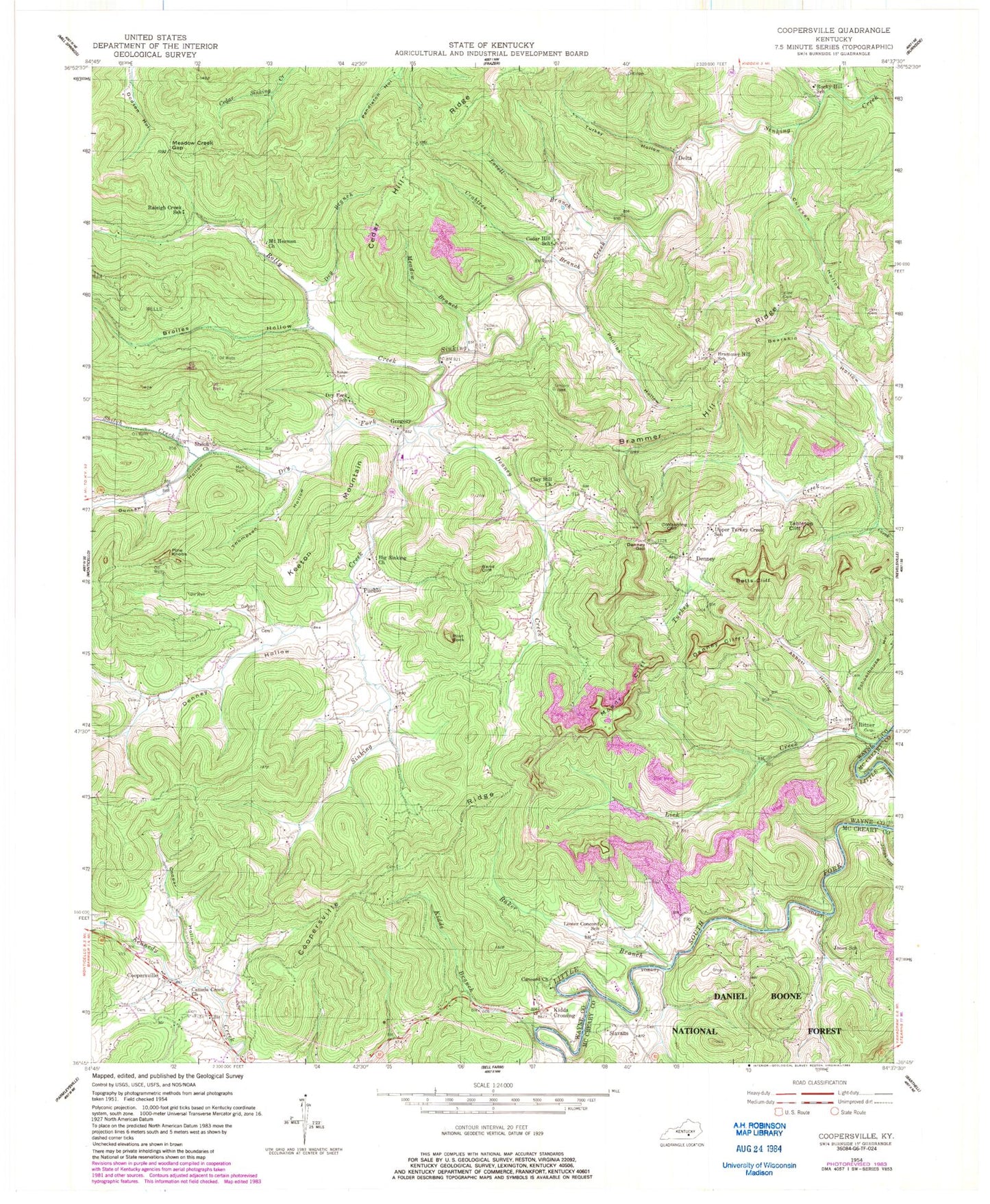 Classic USGS Coopersville Kentucky 7.5'x7.5' Topo Map Image