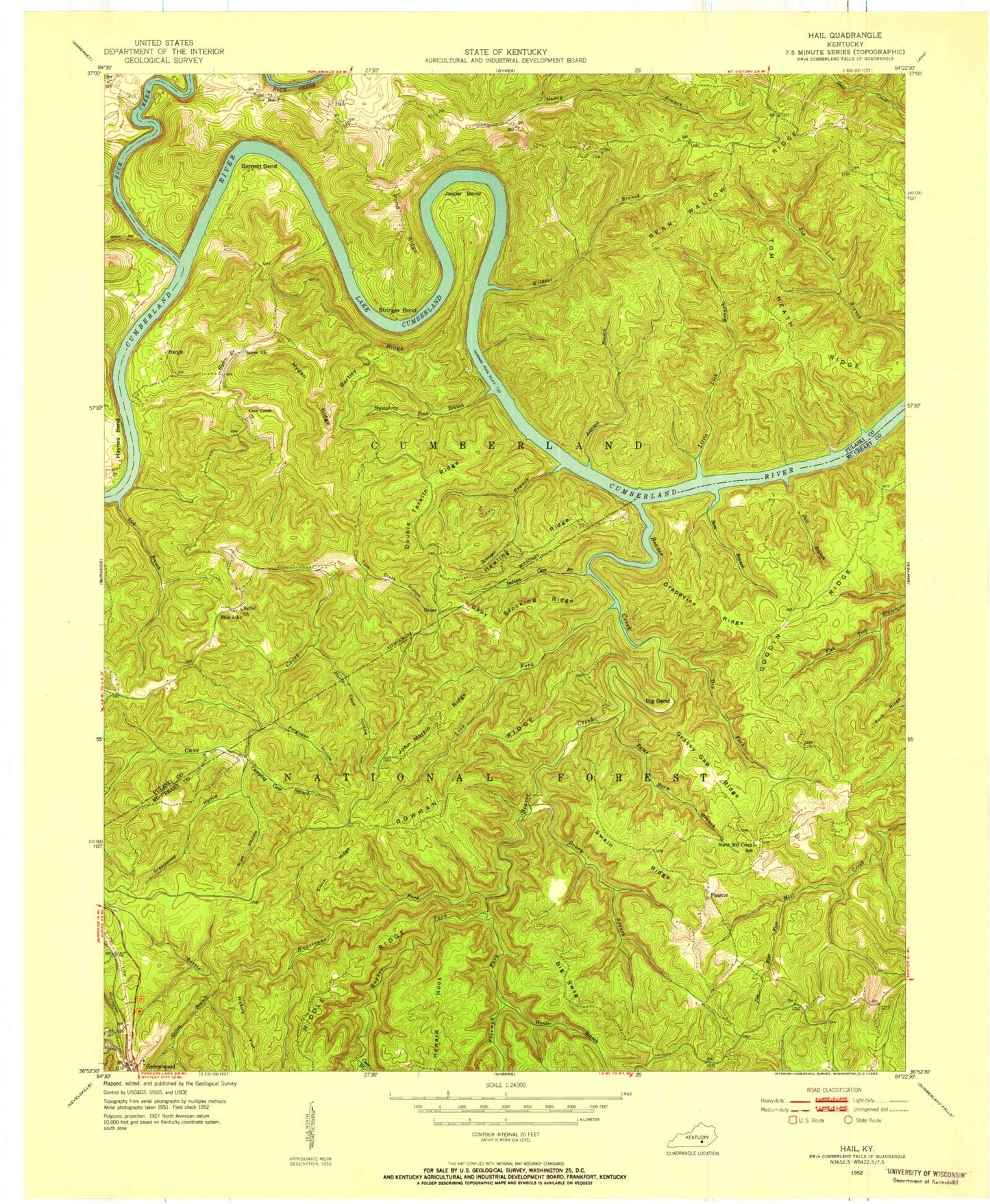 Classic USGS Hail Kentucky 7.5'x7.5' Topo Map Image