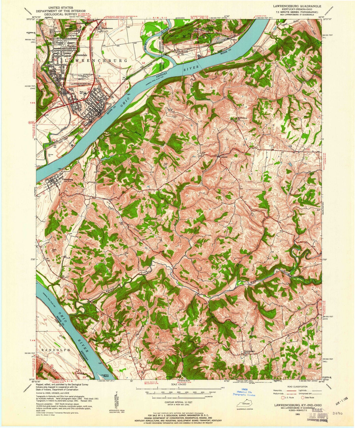 Classic USGS Alton Station Kentucky 7.5'x7.5' Topo Map Image