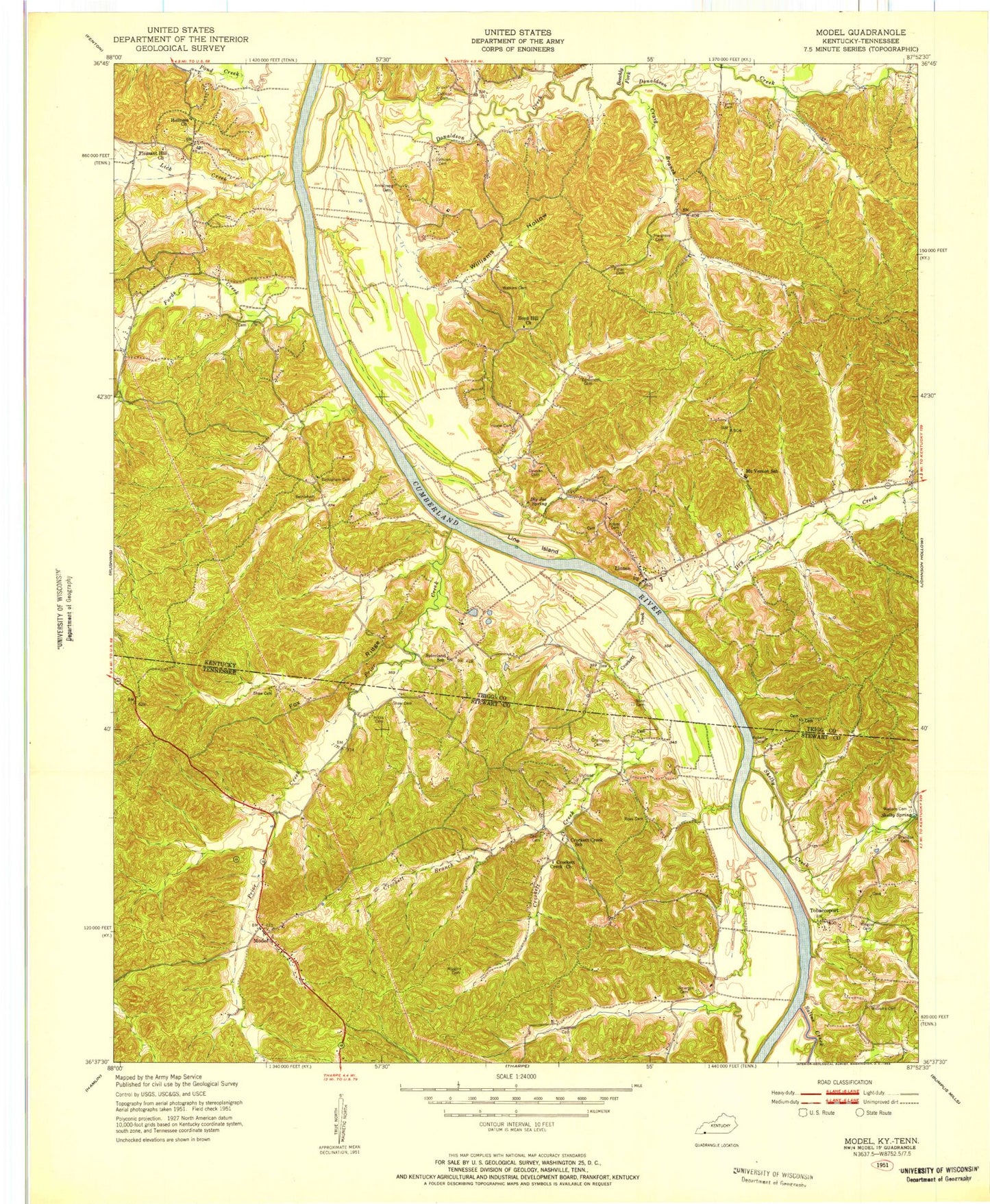 Classic USGS Linton Kentucky 7.5'x7.5' Topo Map Image