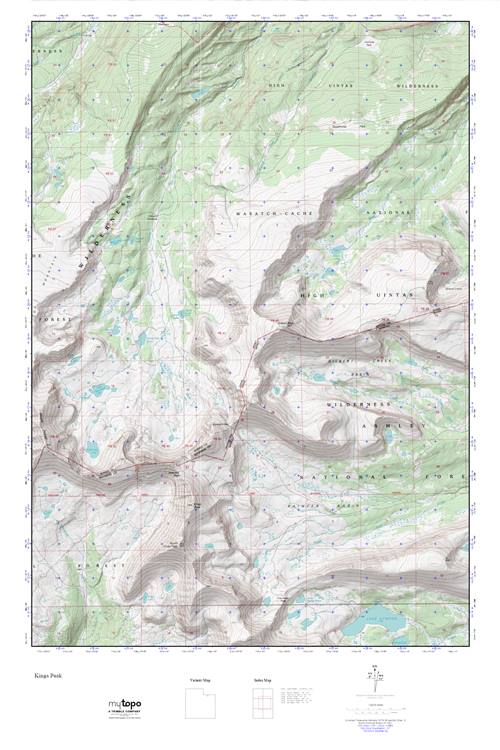 Kings Peak MyTopo Explorer Series Map Image