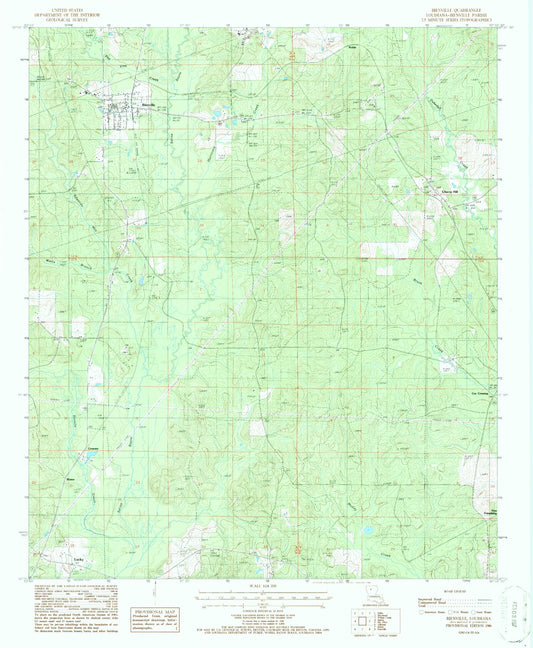 Classic USGS Bienville Louisiana 7.5'x7.5' Topo Map Image