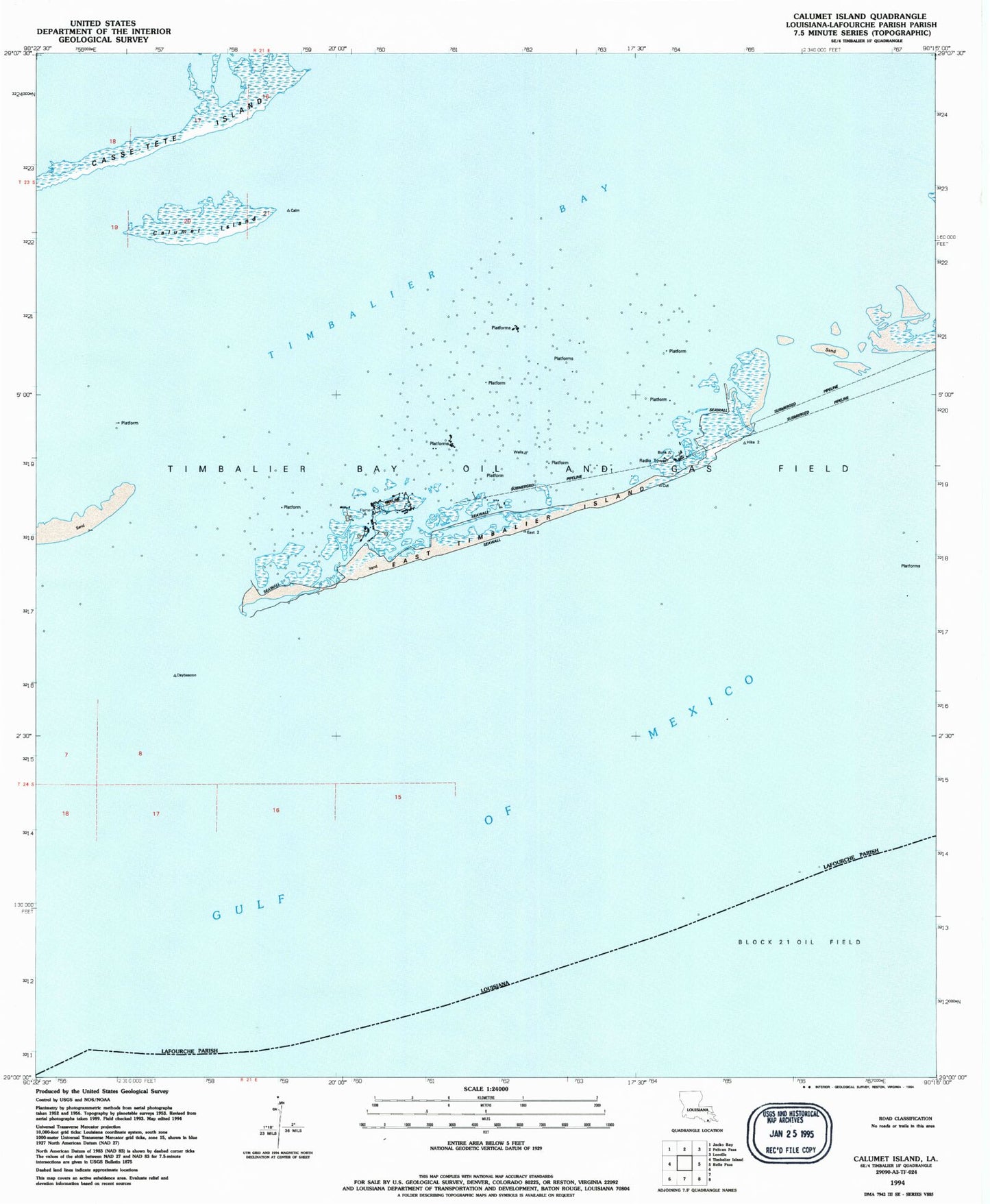 Classic USGS Calumet Island Louisiana 7.5'x7.5' Topo Map Image