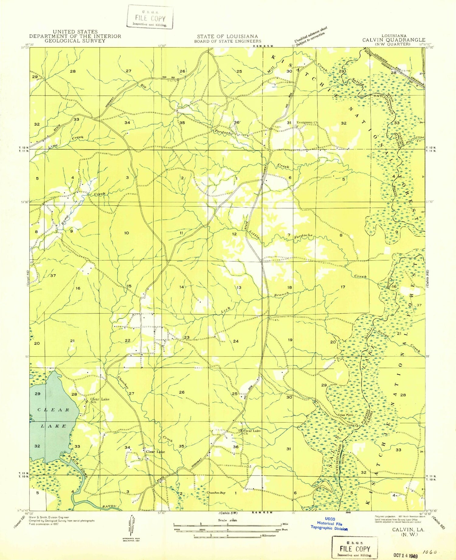 Classic USGS Coup Point Louisiana 7.5'x7.5' Topo Map Image