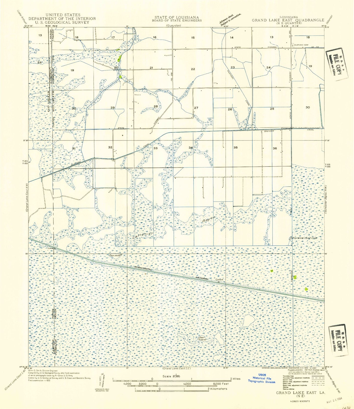 Classic USGS Latanier Bayou Louisiana 7.5'x7.5' Topo Map Image