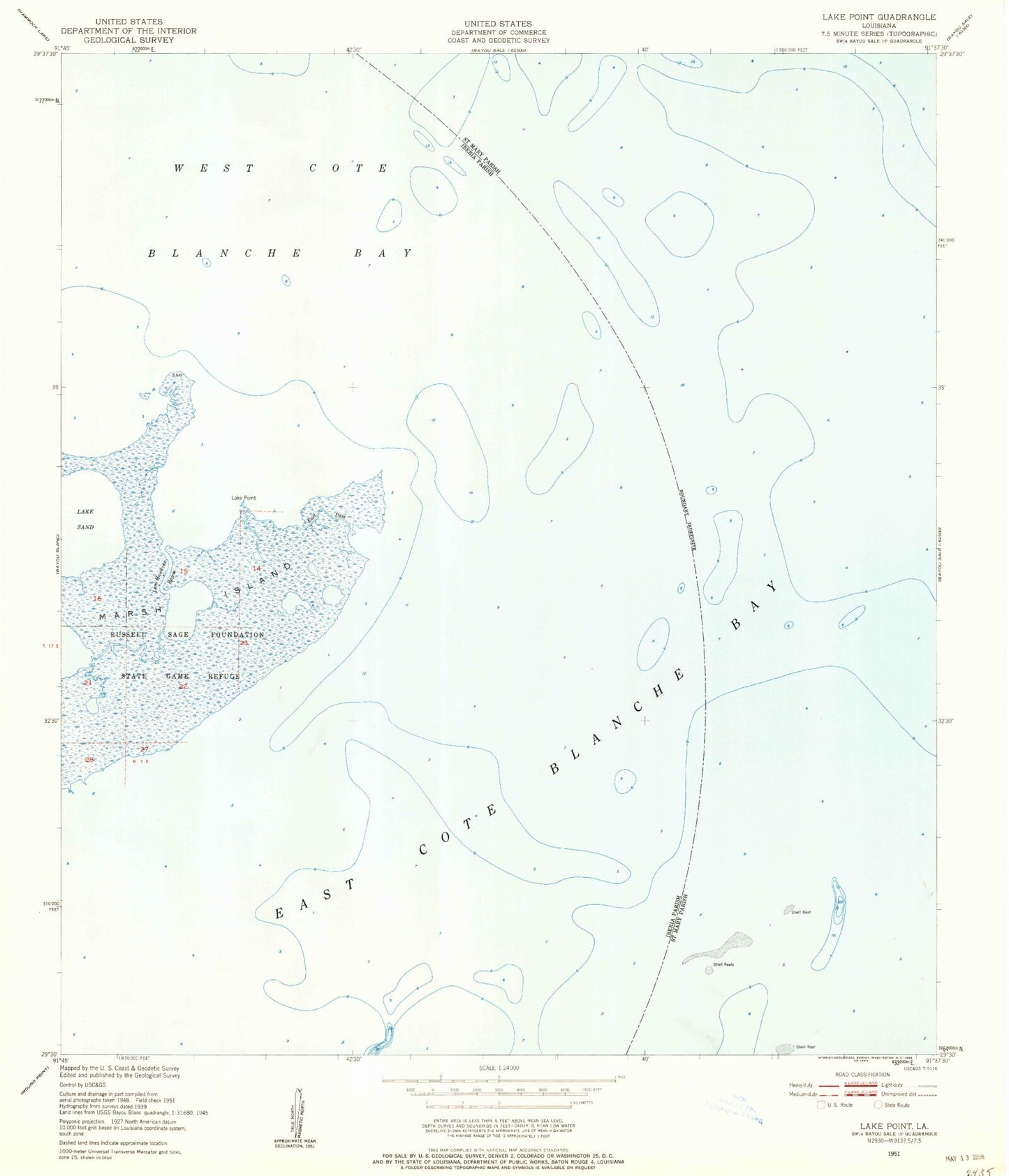 Classic USGS Lake Point Louisiana 7.5'x7.5' Topo Map Image
