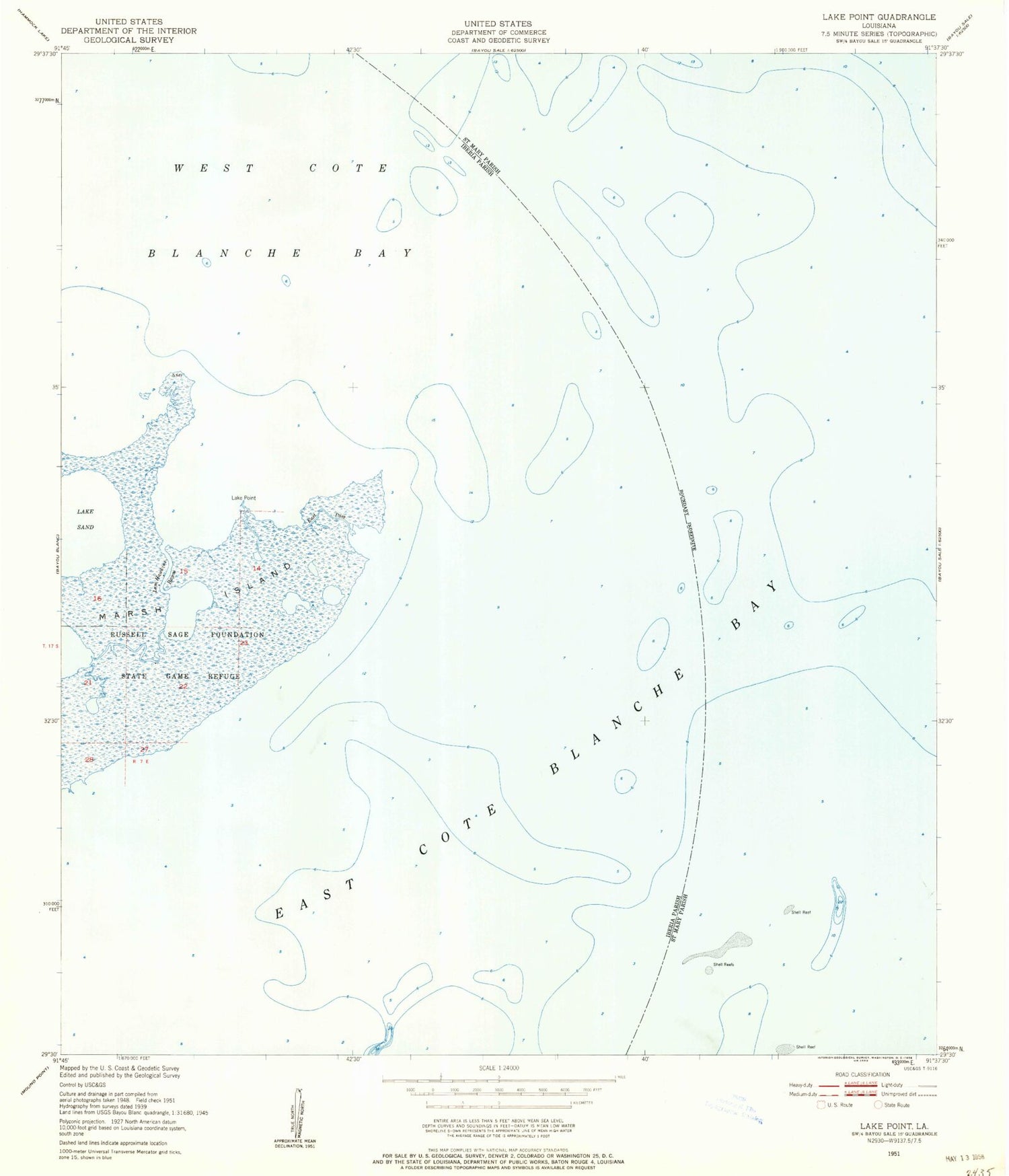 Classic USGS Lake Point Louisiana 7.5'x7.5' Topo Map Image