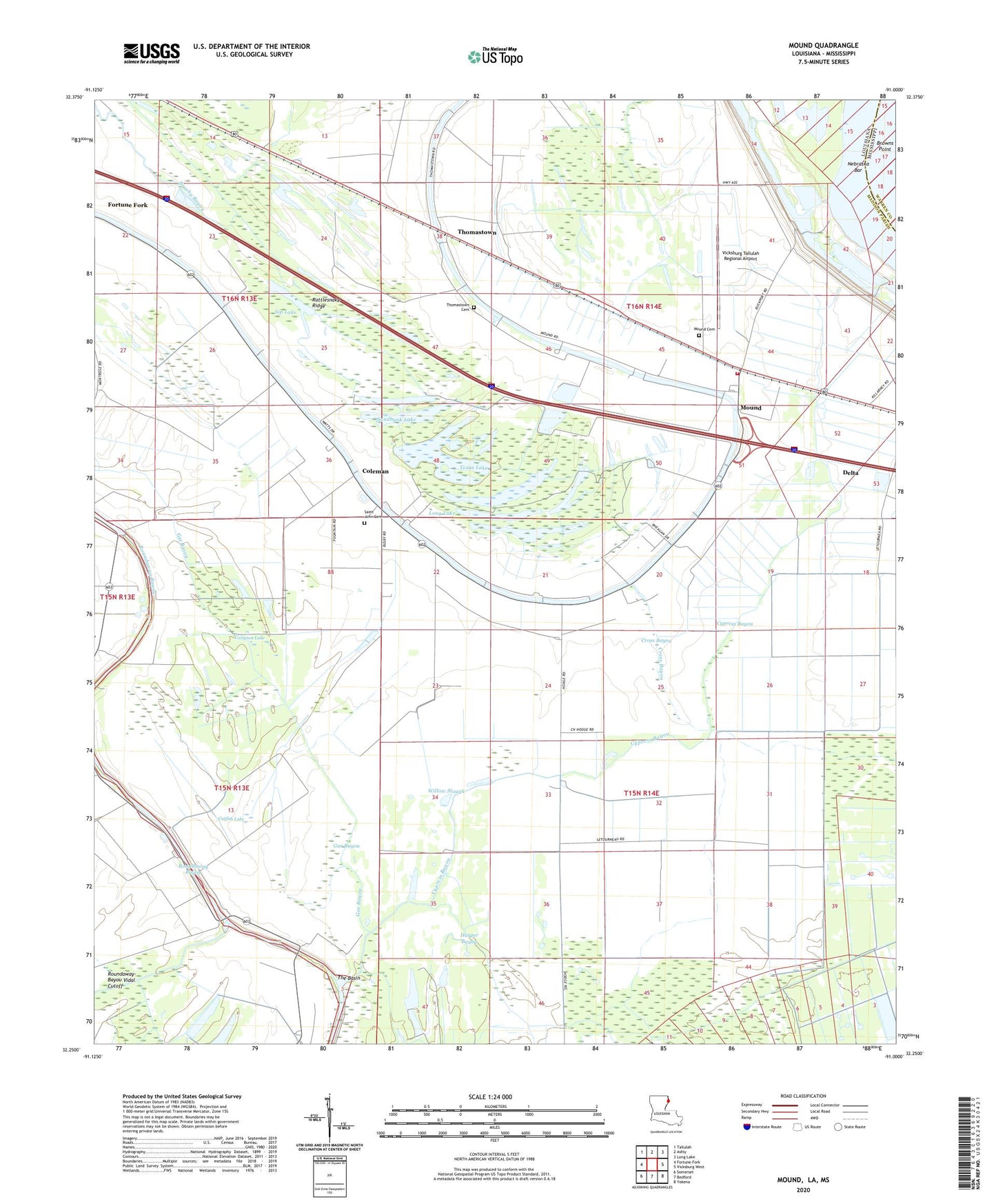 Mound Louisiana US Topo Map Image