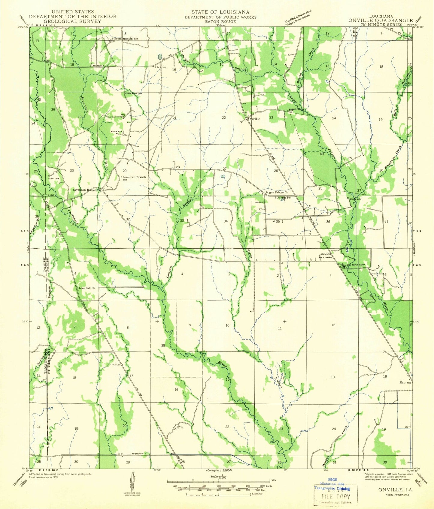 Classic USGS Martinville Louisiana 7.5'x7.5' Topo Map Image