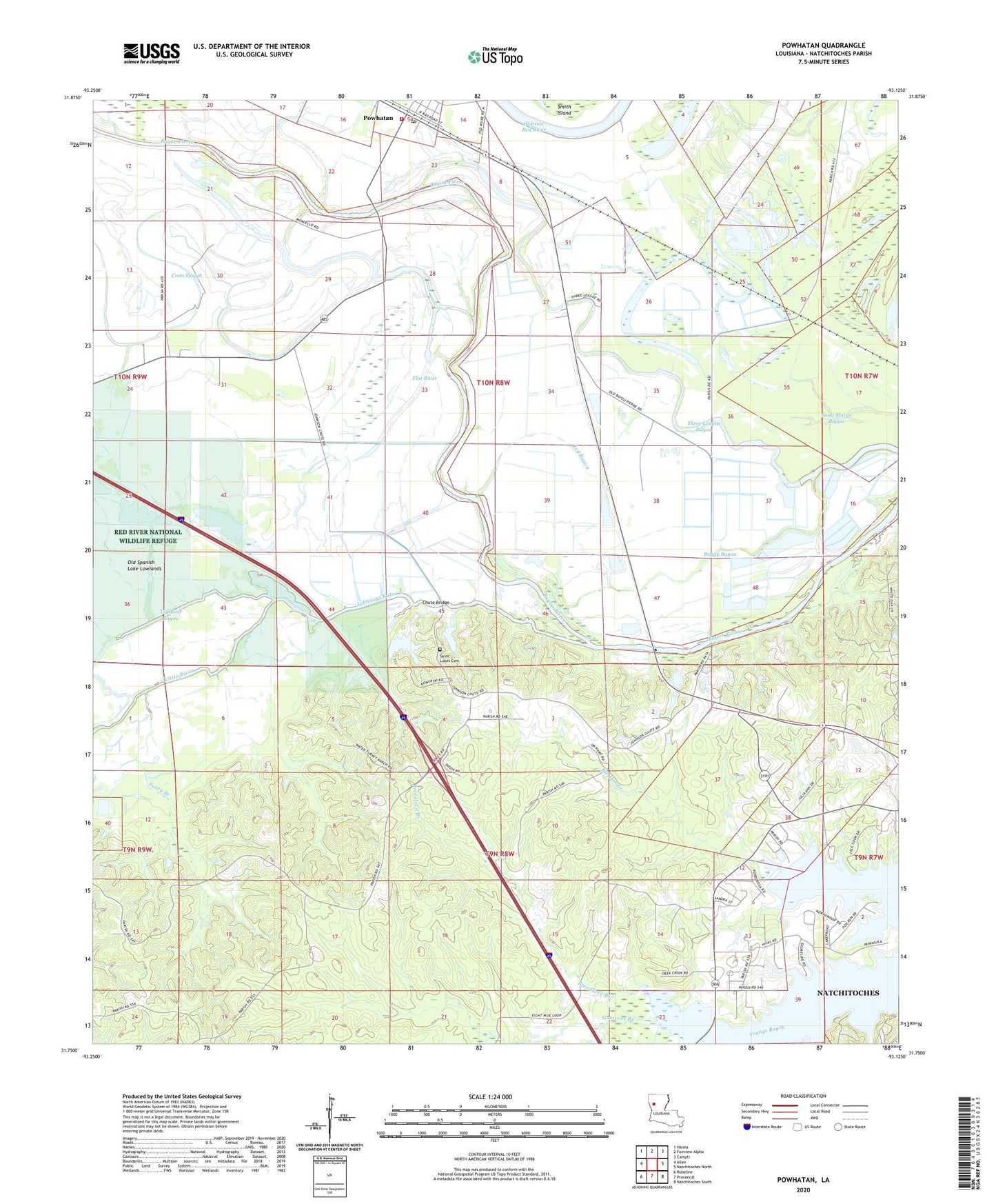 Powhatan Louisiana US Topo Map Image