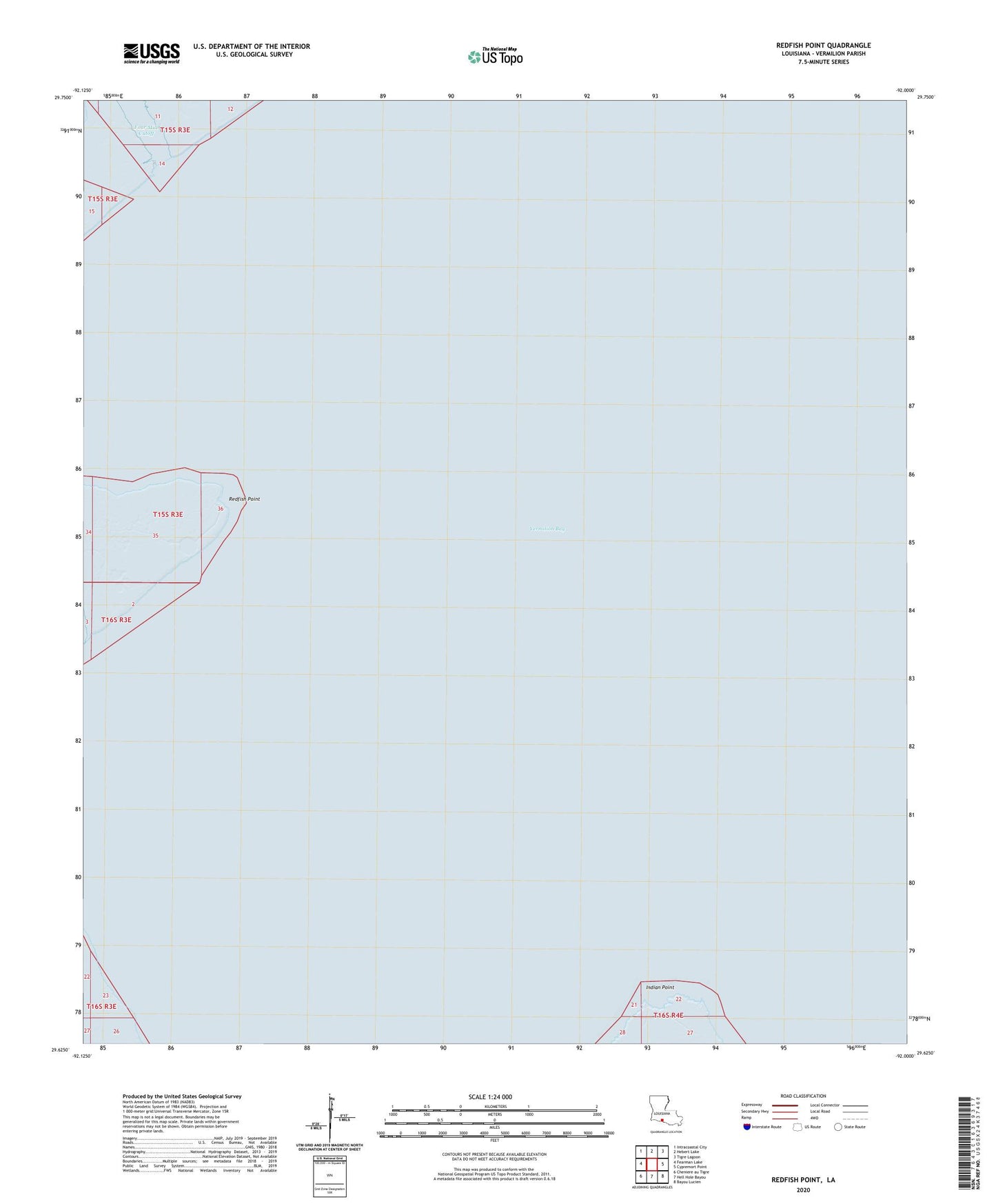 Redfish Point Louisiana US Topo Map Image
