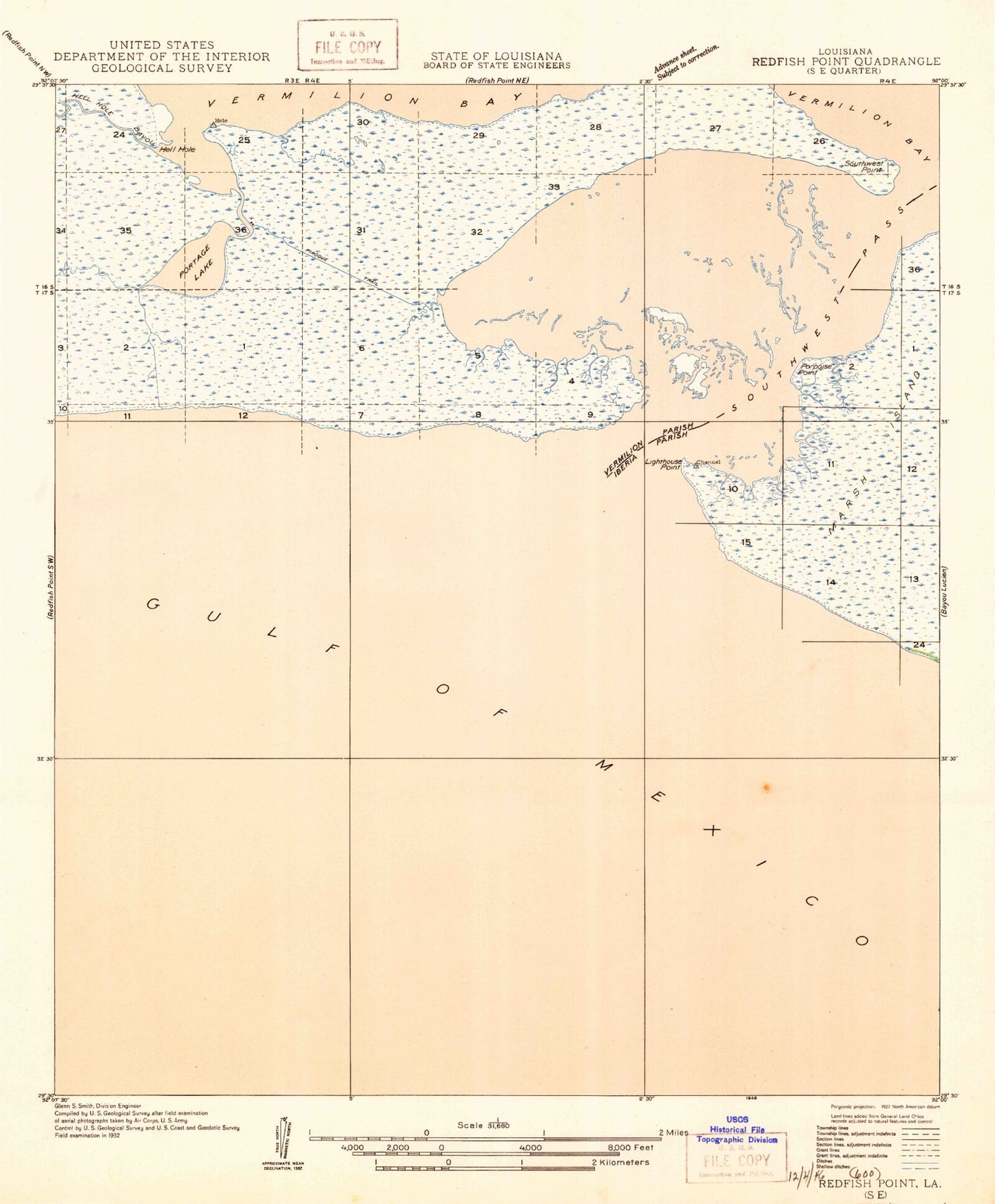 Classic USGS Hell Hole Bayou Louisiana 7.5'x7.5' Topo Map Image