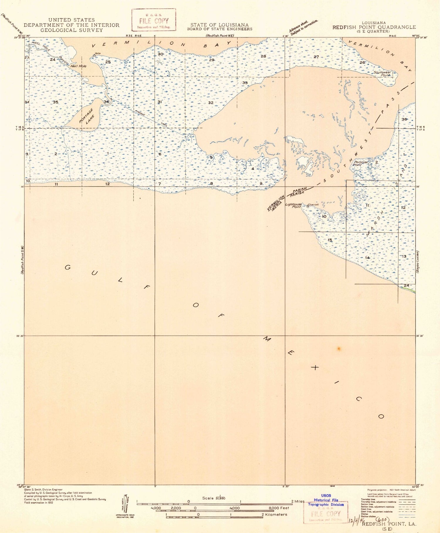 Classic USGS Hell Hole Bayou Louisiana 7.5'x7.5' Topo Map Image