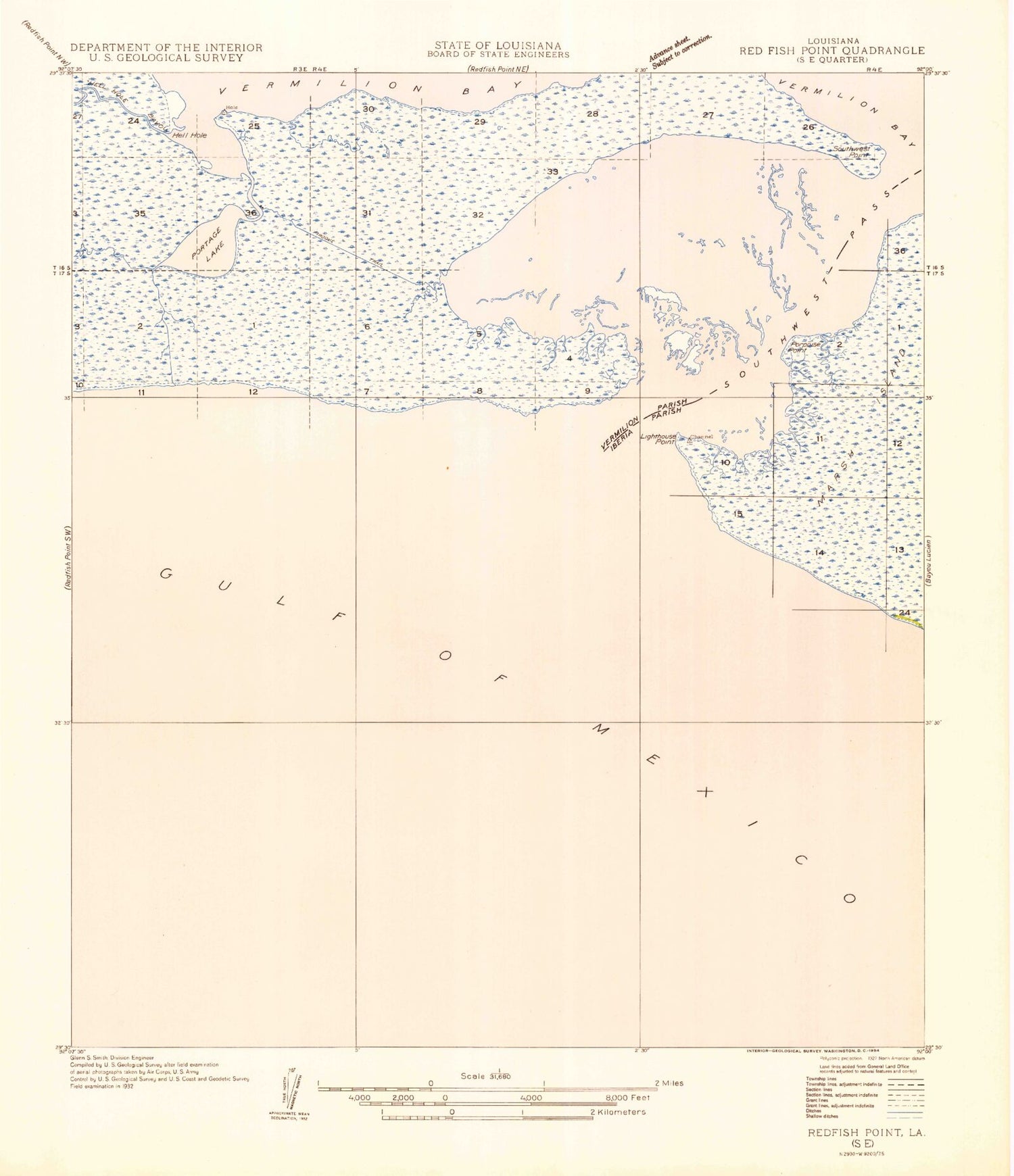 Classic USGS Hell Hole Bayou Louisiana 7.5'x7.5' Topo Map Image