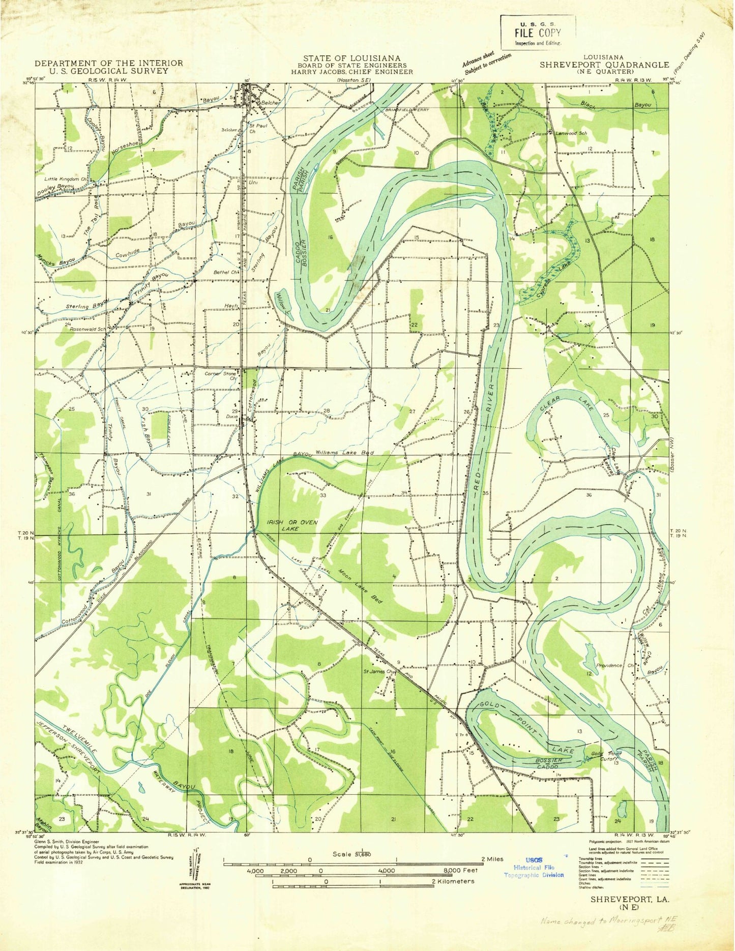 Classic USGS Dixie Louisiana 7.5'x7.5' Topo Map Image