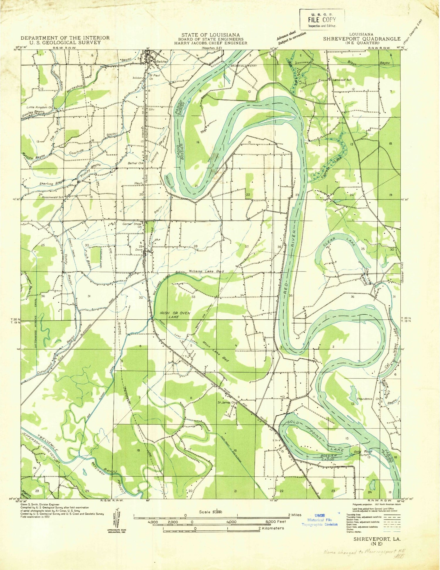 Classic USGS Dixie Louisiana 7.5'x7.5' Topo Map Image