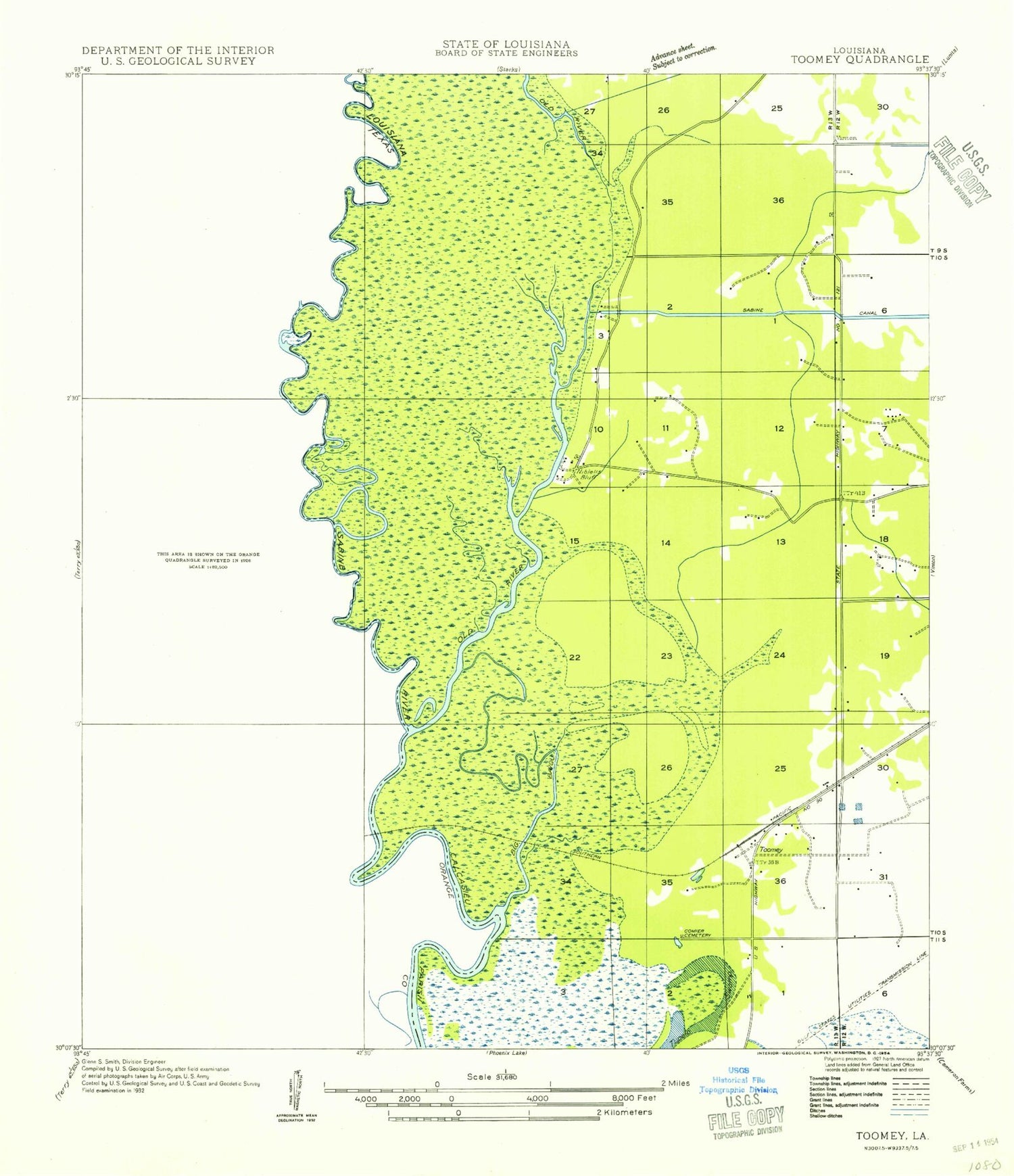 Classic USGS Echo Texas 7.5'x7.5' Topo Map Image
