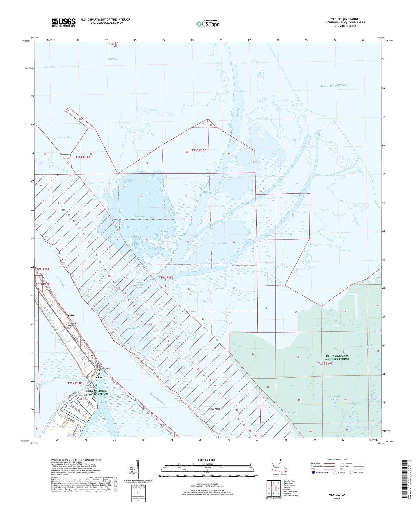 Venice Louisiana US Topo Map Image