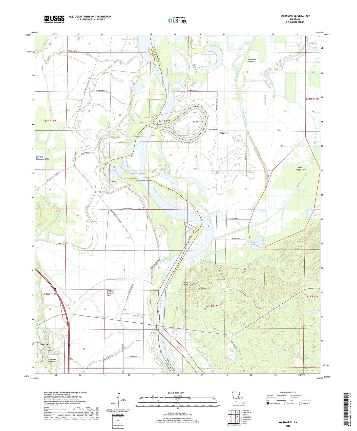 Wardview Louisiana US Topo Map Image