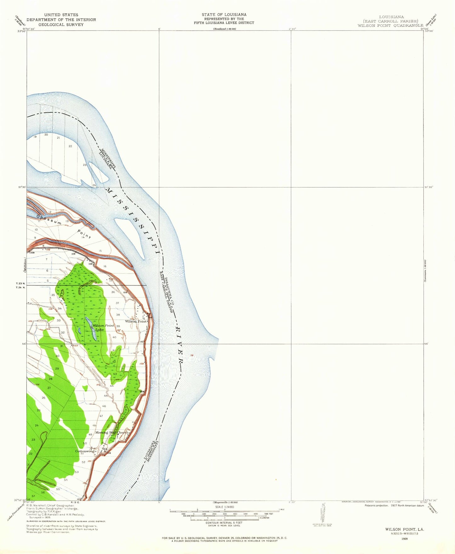 Classic USGS Mayersville Mississippi 7.5'x7.5' Topo Map Image