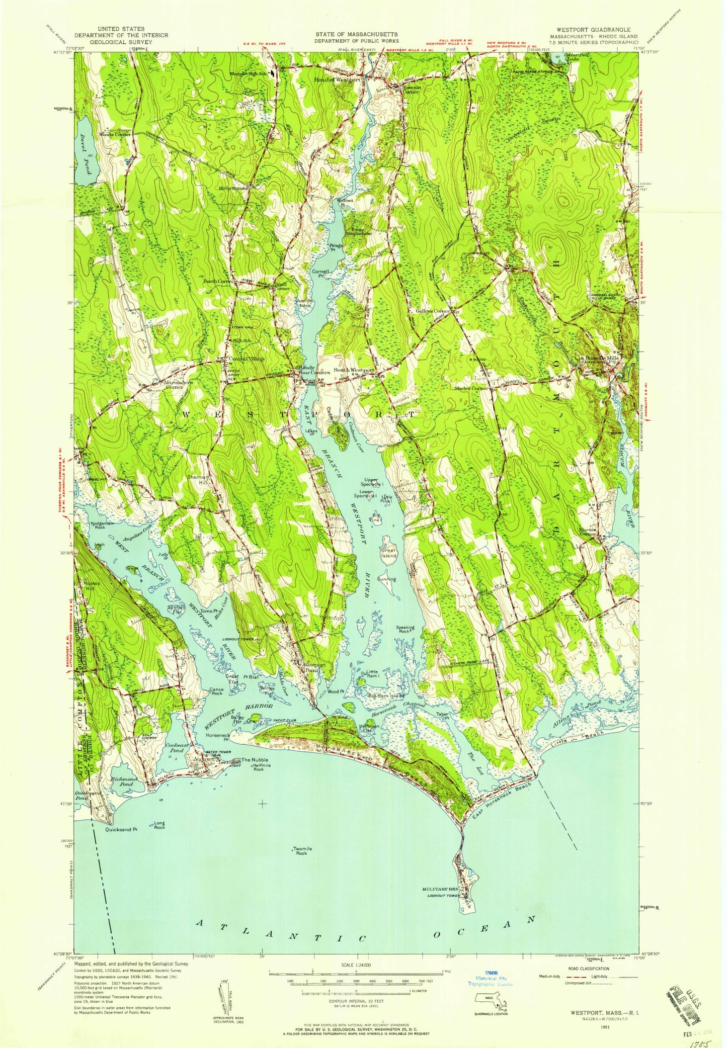 Classic USGS Westport Maryland 7.5'x7.5' Topo Map Image