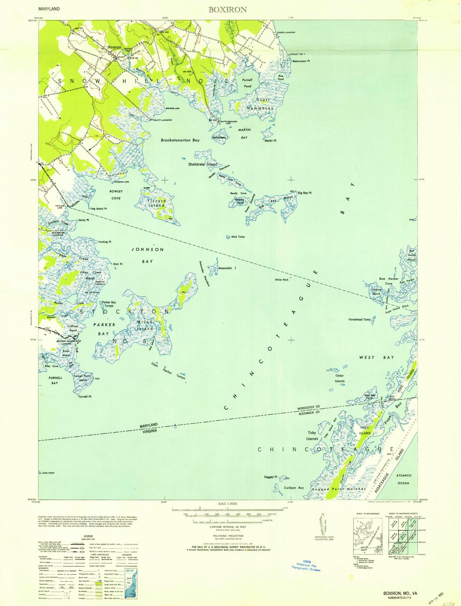 Classic USGS Boxiron Maryland 7.5'x7.5' Topo Map Image