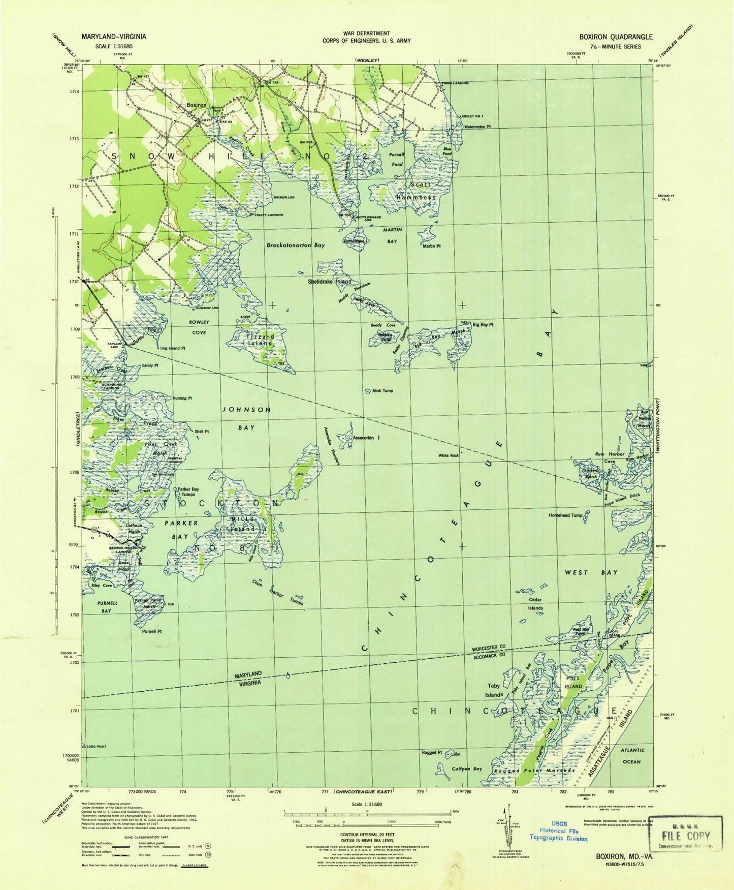 Classic USGS Boxiron Maryland 7.5'x7.5' Topo Map Image