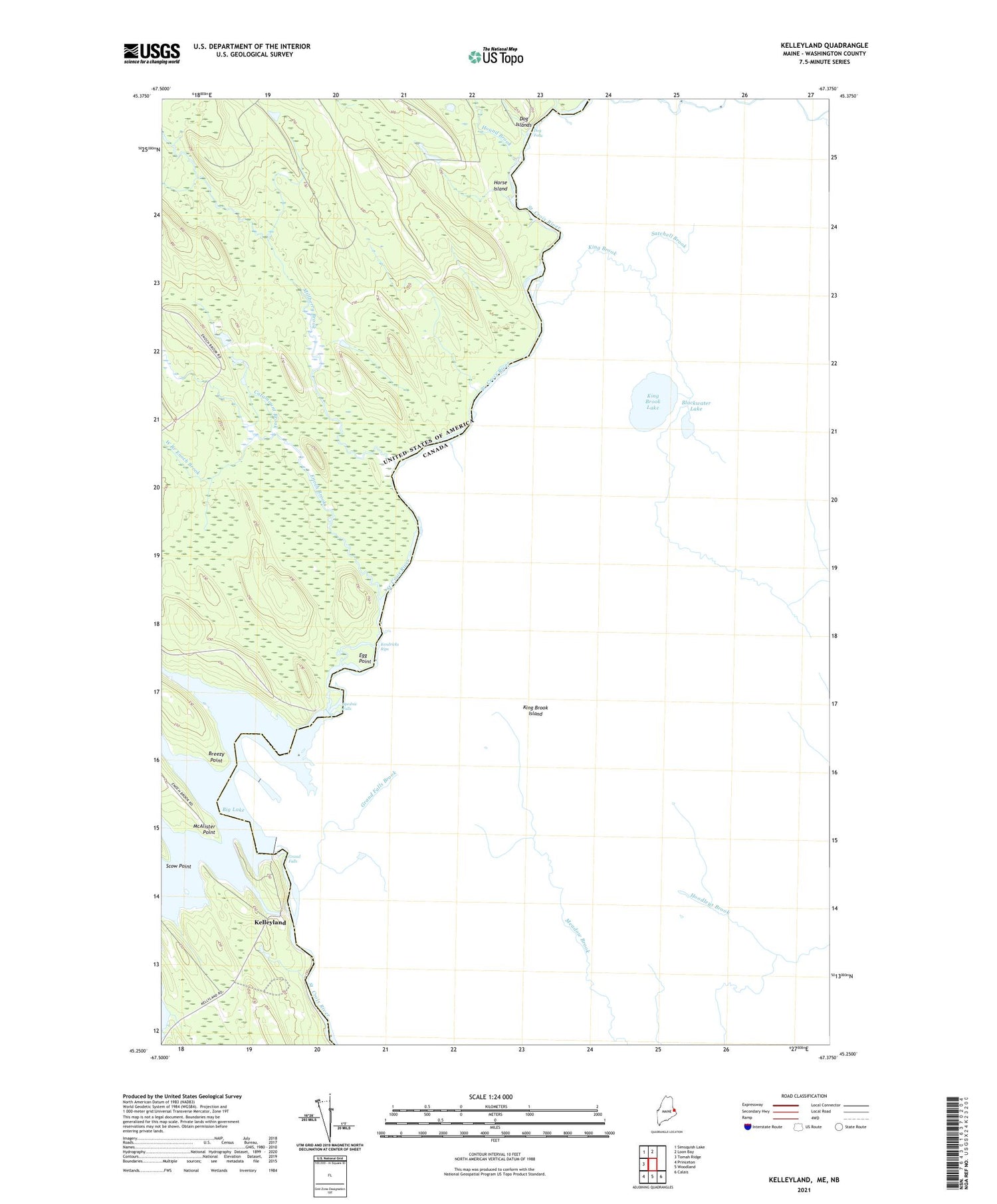 Kelleyland Maine US Topo Map Image