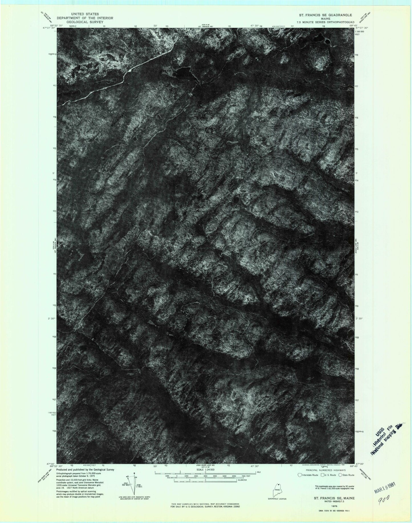 Classic USGS McLean Mountain Maine 7.5'x7.5' Topo Map Image