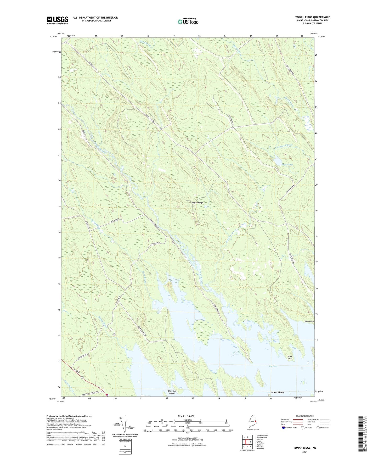Tomah Ridge Maine US Topo Map Image