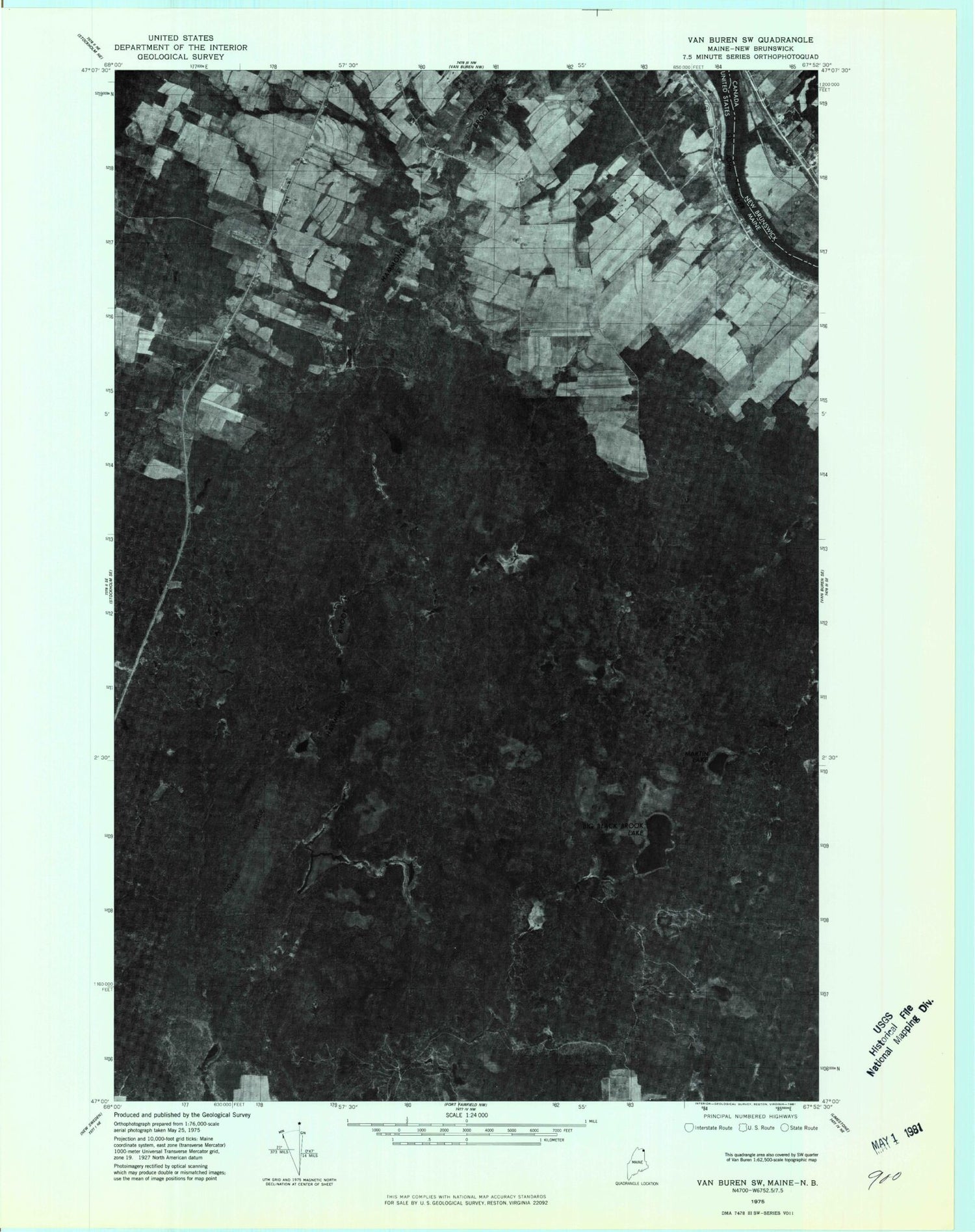 Classic USGS Doyle Ridge Maine 7.5'x7.5' Topo Map Image