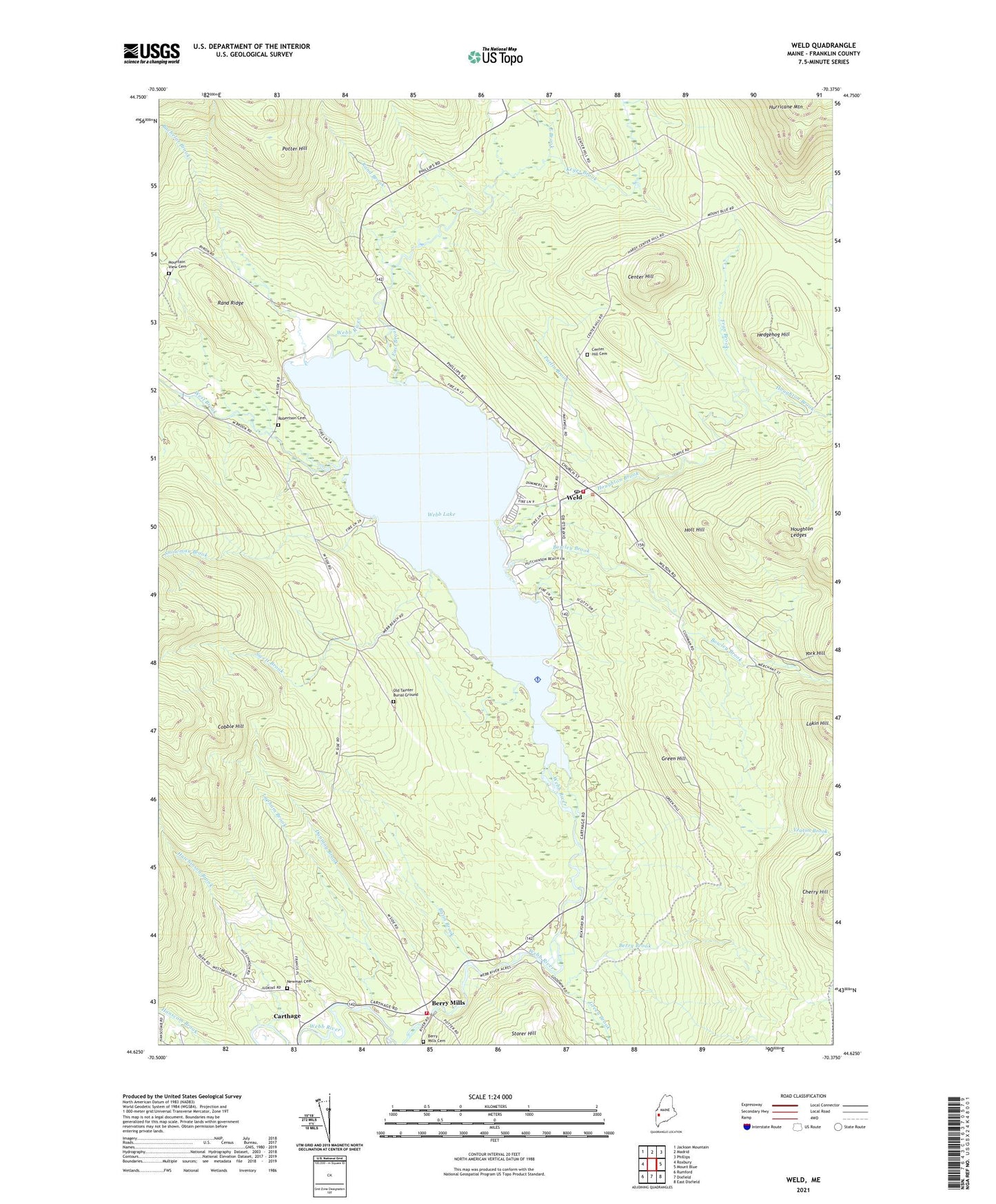 Weld Maine US Topo Map Image