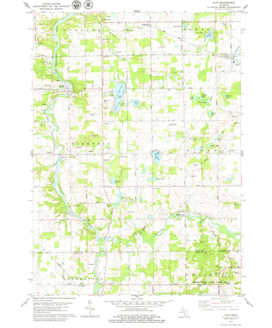 Classic USGS Alto Michigan 7.5'x7.5' Topo Map Image