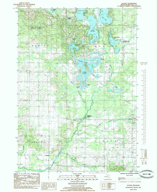 Classic USGS Altona Michigan 7.5'x7.5' Topo Map Image