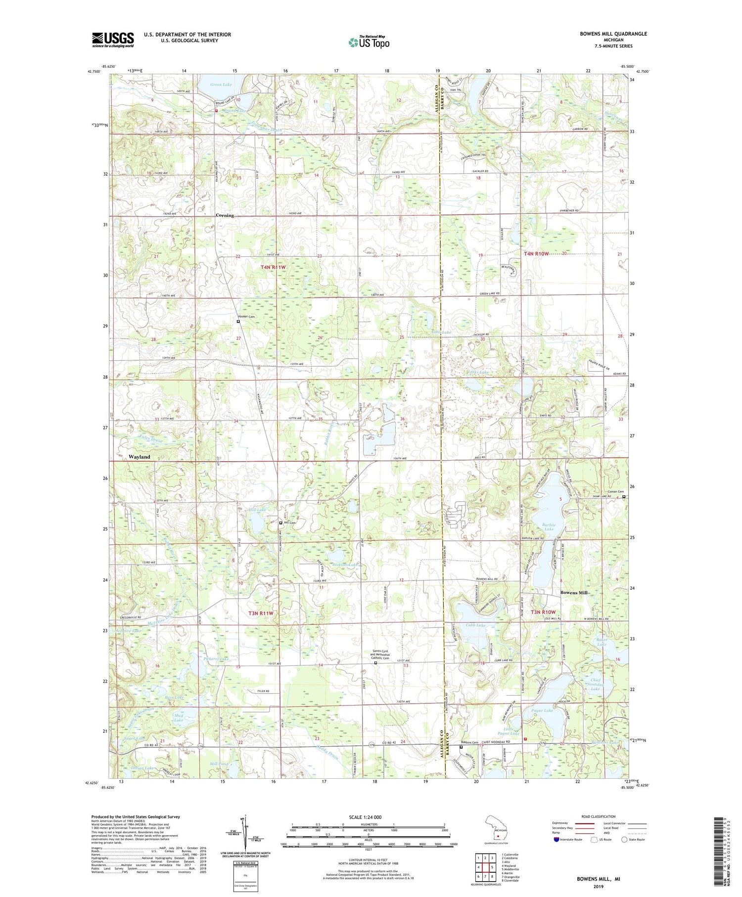 Bowens Mill Michigan US Topo Map Image