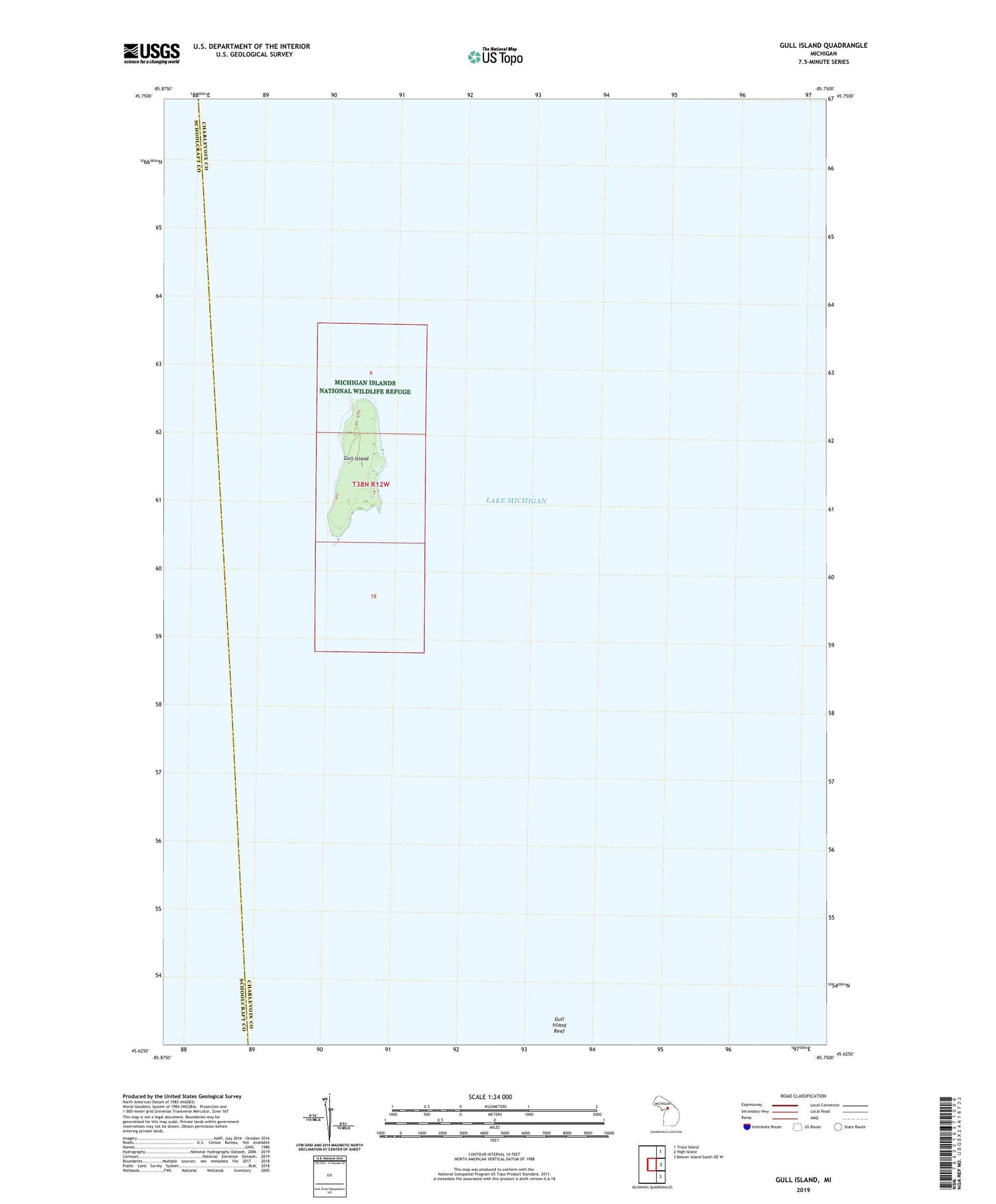 Gull Island Michigan US Topo Map Image