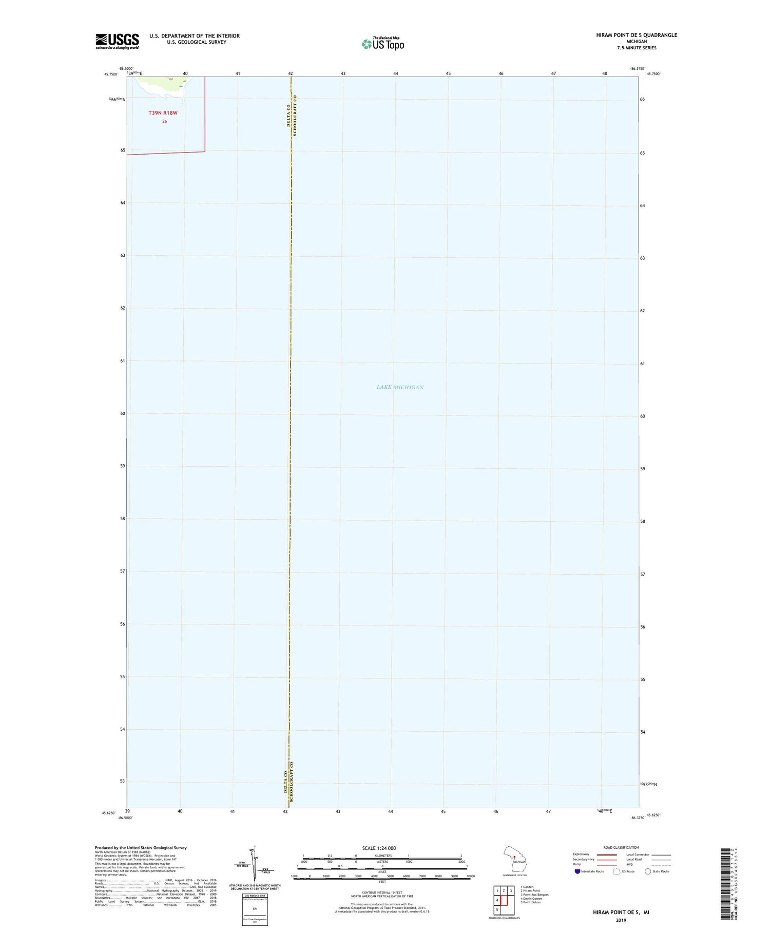 Hiram Point OE S Michigan US Topo Map Image