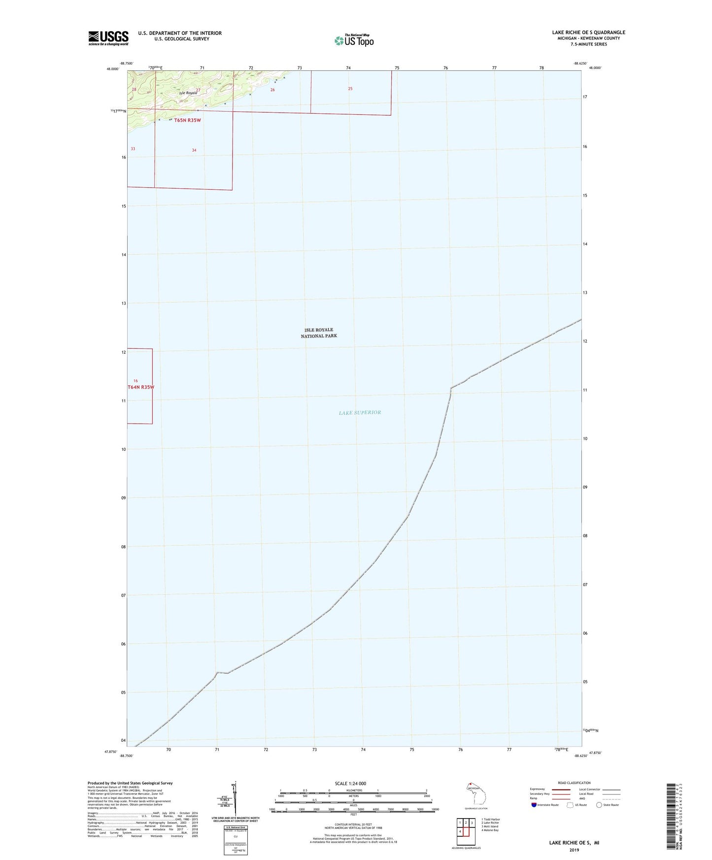 Lake Richie OE S Michigan US Topo Map Image