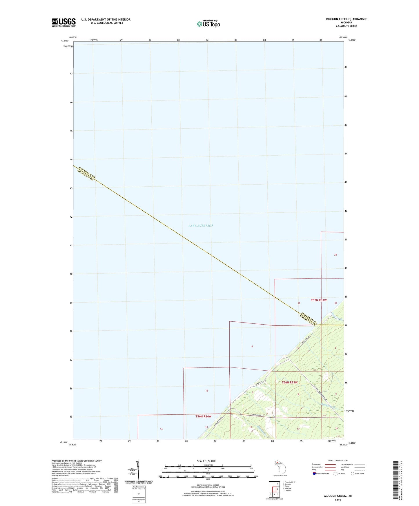 Muggun Creek Michigan US Topo Map Image