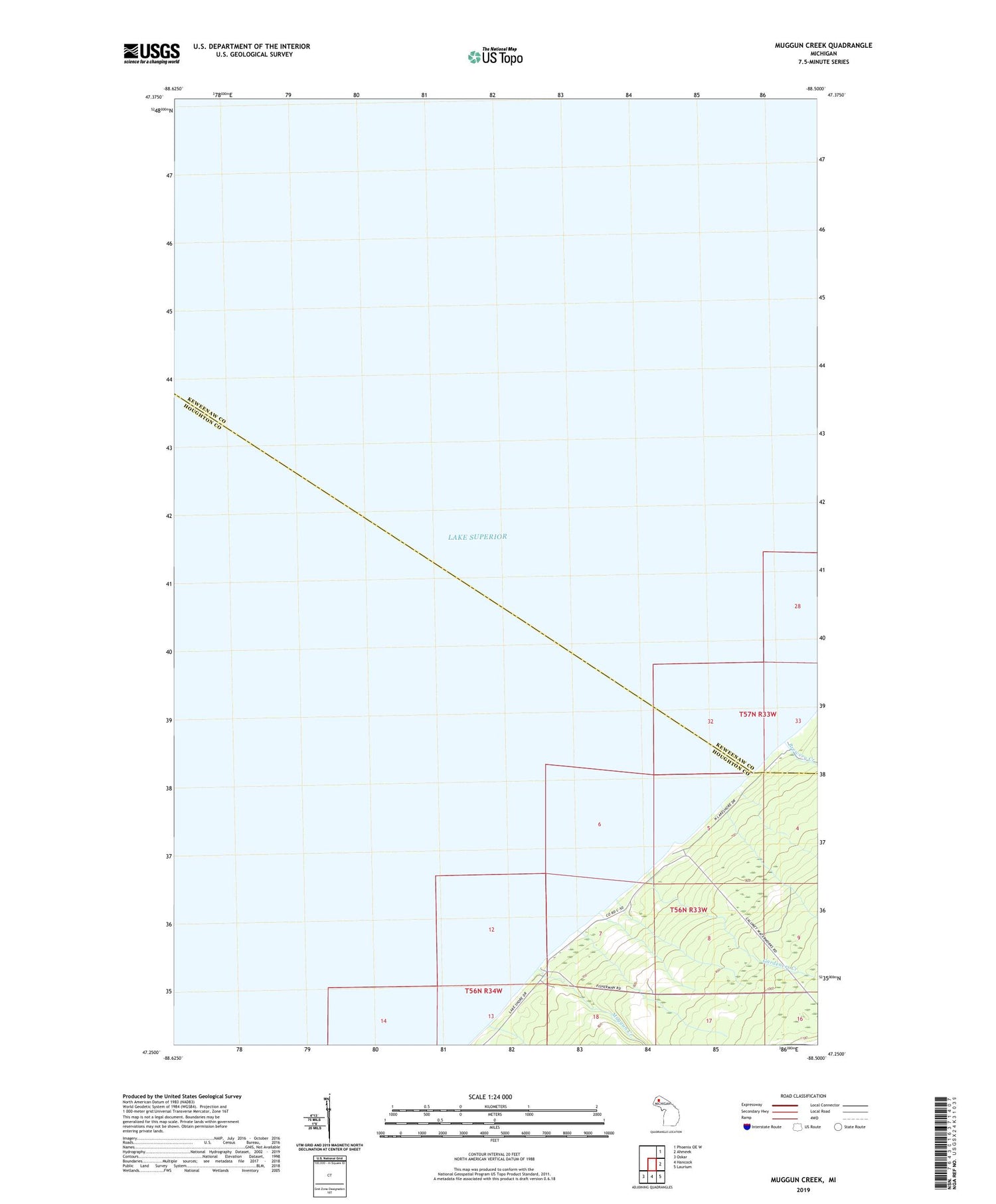 Muggun Creek Michigan US Topo Map Image