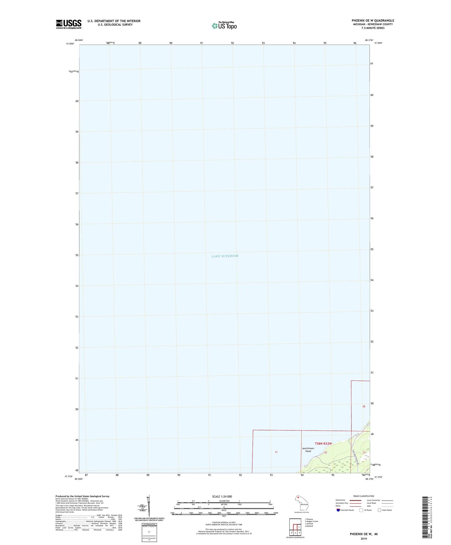 Phoenix OE W Michigan US Topo Map Image