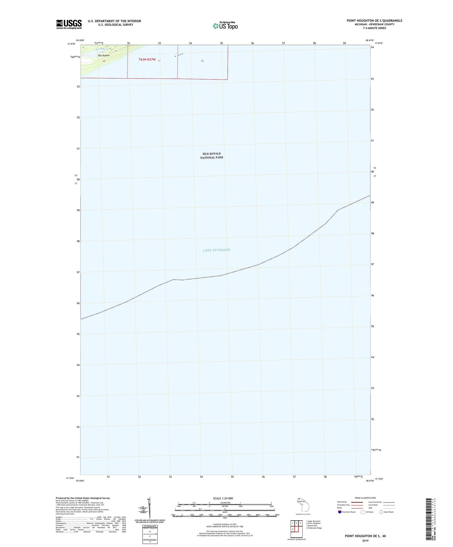 Point Houghton OE S Michigan US Topo Map Image