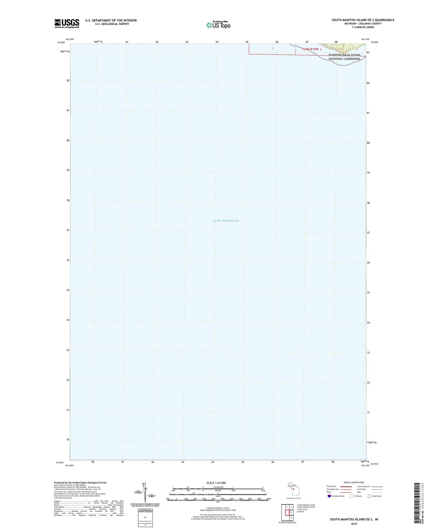 South Manitou Island OE S Michigan US Topo Map Image